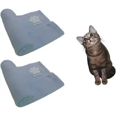 HALLY PET - Dos cobijas térmicas grandes 120cm x 70cm celeste