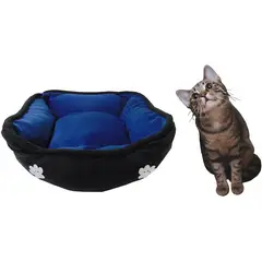 HALLY PET - Cama mediana doble faz para mascota azul claro