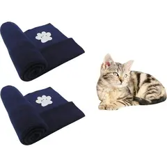 HALLY PET - Dos cobijas térmicas grandes 120cm x 70cm azul oscuro