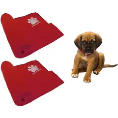 HALLY PET - Dos cobijas térmicas medianas 70cm x 70cm rojo