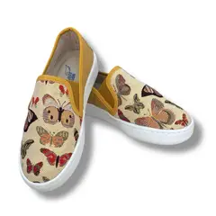 XIAN SHOES - Mocasin mujer mariposa mostaza