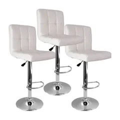 BOXBIT - Kit x3 Sillas Confort Bar Blancas