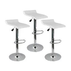 BOXBIT - Kit x3 Sillas Wave Bar Blancas