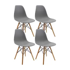 BOXBIT - Kit x4 Sillas DKR Tipo Eames Grises