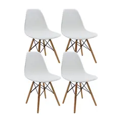 BOXBIT - Kit x4 Sillas DKR Tipo Eames Blancas