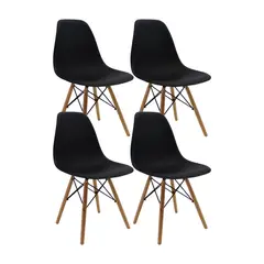 BOXBIT - Kit x4 Sillas DKR Tipo Eames Negras