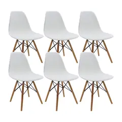 BOXBIT - Kit x6 Sillas DKR Tipo Eames Blancas