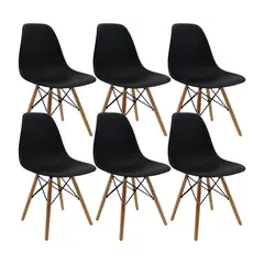 BOXBIT - Kit x6 Sillas DKR Tipo Eames Negras