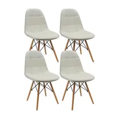 BOXBIT - Kit x4 Sillas DKR Botones Blanco