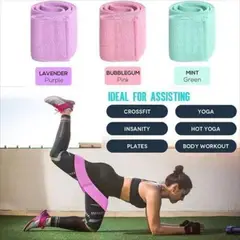 GENERICO - Bandas Elásticas En Tela Para Ejercicios X3 Tonos Pasteles