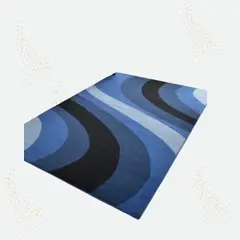 FEEL GREEN - Tapete Alfombra Decorativa Moderna Diseño Ondas Azul