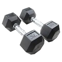 SUPREMACY EQUIPMENTS - Mancuernas punta de caucho dos unidades de 35 lb