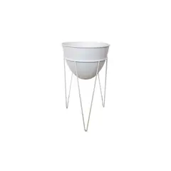 RENOVEMOS - Soporte tres pata 50 cm blanco con matera blanco