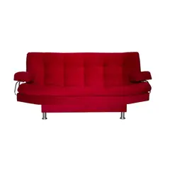 ACQUA MUEBLERIA - Sofá cama de 3 puestos en poliéster rojo grace.