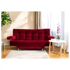 GENERICO - Sofá Cama Grace Vinotinto 3 puestos + Brazos Removibles