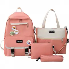 GENERICO - Set Morral Escolar Bolso Bolsito Cartuchera Para Niñas Rosado_.