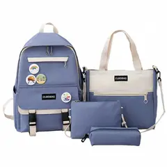 GENERICO - Set Morral Escolar Bolso Bolsito Cartuchera Para Niñas Color Azul_.