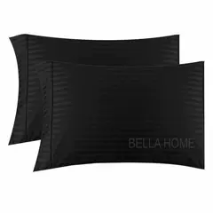 GENERICO - Fundas Para Almohada 50x70 Cm Estándar X 2 Unidades Bella Home Negro