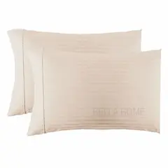 GENERICO - Fundas Para Almohada 50x70 Cm Estándar X 2 Unidades Bella Home Beige