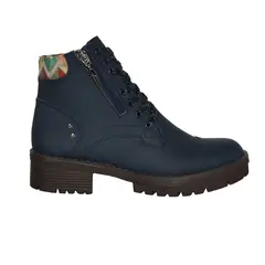 CALZADO CON ALTURA MONSERRATE - Bota en CUERO tipo casual para mujer marca moreliber ref zafiro azul