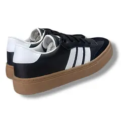 XIAN SHOES - Sneaker cordones negro lineas blancas unisex