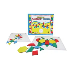 CELMAX - Juego de plantillas y colores en madera para niños
