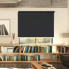 NOVELTY HOME - Cortina Enrollable Blackout Negro 160x180 cm