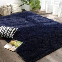 FEEL GREEN - Tapete Alfombra Peluda Azul oscura Tapete Peluche Grande 230×150 Cm