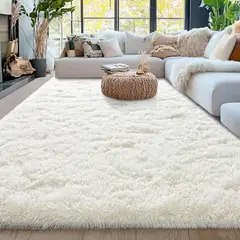 FEEL GREEN - Tapete Alfombra Peluda Beige Tapete Peluche Grande 230×150 Cm