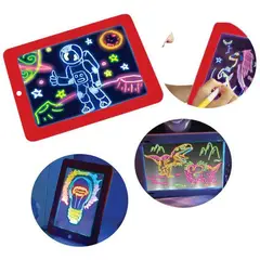 ZHOPI CO - Tablero de dibujo con luz led magic pad 3 marcadores