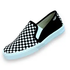 XIAN SHOES - Oxford mocasin cuadros negros Hombre