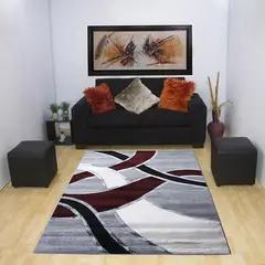 MITAPETE COM - Tapete moderno 120 x 170 cm rojo gris