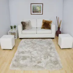 MITAPETE COM - Tapete Moderno Brillos 120 x 170cms Blanco Ivory