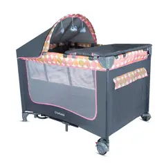 BEBESIT - Cuna Corral para Bebé Funcion Mecedora Rosa + Bolsa Viaje