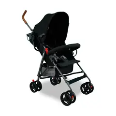 BEBESIT - Coche Paseador para Bebé Click Negro Ligero con Capota