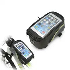 GENERICO - Estuche Alforja Porta Celular Para Bicicleta Negro Verde