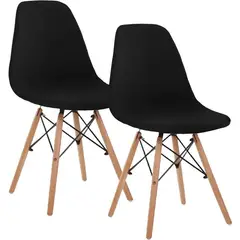 STAY ELIT - Set de 2 sillas minimalistas color negro