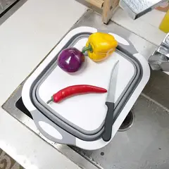 ZHOPI CO - Tabla De Cocina Para Picar Cortar Plegable Lavar Colar Almacenar