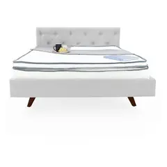 VENECIA - Set Cama Virginia Doble Tela Plata con Colchón Brusela