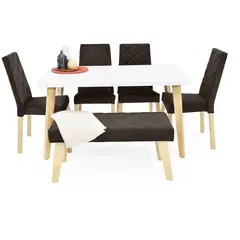 VENECIA - Comedor 6 Puestos Lugo Matiz con Sillas y Butaco Liverpool