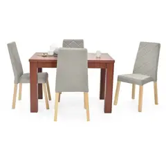 VENECIA - Comedor 4 Puestos Mérida con Sillas Liverpool Tela Taupé