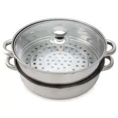 GENERICO - Olla Y Vaporera Cocción Al Vapor Color Plateado