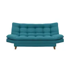 INDUSTRIAL BASESTILOS - Sofá Cama Moltochic Lino Turquesa patas de metal