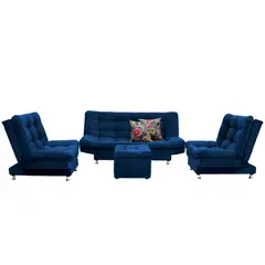 INDUSTRIAL BASESTILOS - Sala Moltochic jumbo Lino Azul patas de metal