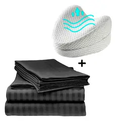 ZHOPI CO - Juego Sabanas Queen Negro Mas Almohada Piernas Ortopedica