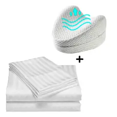 ZHOPI CO - Juego Sabanas Doble Blanco Mas Almohada Piernas Ortopedica