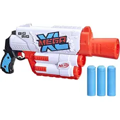 HASBRO - Nerf mega xl big rig blaster mega dardos incluye 3 dardos xl