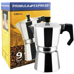 PRIMULA - Cafetera Moka Express Plateada (9 Tazas de espresso - 420 ml)