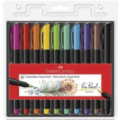 FABER CASTELL - Estuche Plumones Punta Pincel Soft X 10 Faber