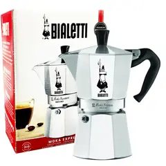BIALETTI - Cafetera Moka Express Plateada (6 Tazas de espresso - 270 ml)